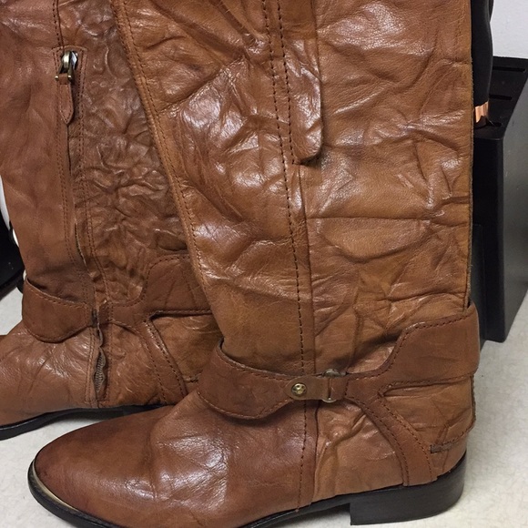 SAM EDELMAN TALL CRUSHED LEATHER BOOTS.WORN 1X EUC - Picture 2 of 8
